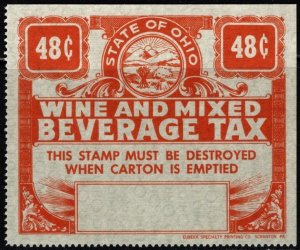 Vintage Ohio Revenue 48 Cents Wine and Mixed Beverage Tax MNH