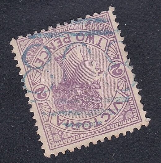 VICTORIA AUSTRALIA QV 2d - 868 numeral cancel in blue - Christmas Hill.....B8400