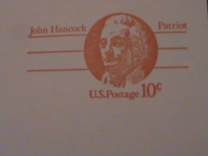 ​UNITED STATES-1978-VERY OLD-JOHN HANCOCK PATRIOT MNH-POST CARD-VERY FINE