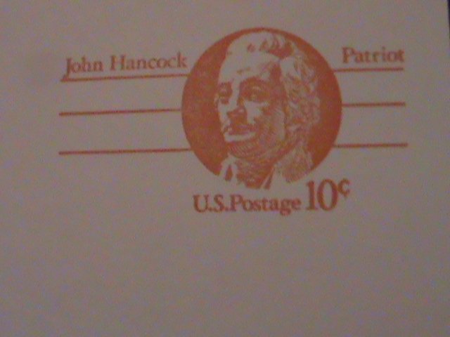 ​UNITED STATES-1978-VERY OLD-JOHN HANCOCK PATRIOT MNH-POST CARD-VERY FINE