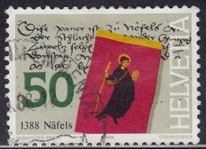 Switzerland 819 USED 1988 Banner of St.Fridolin 50c