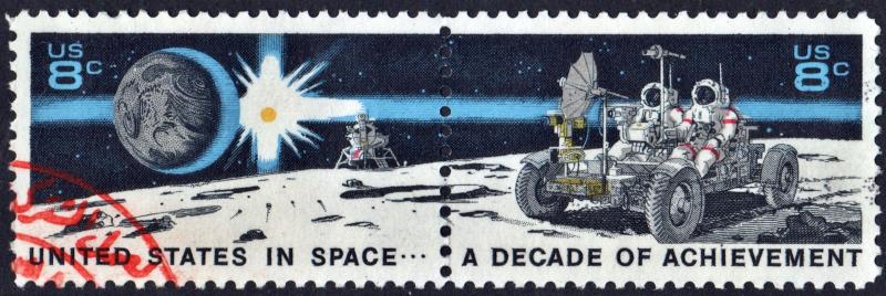 SC#1434-35 8¢ Space Achievements Pair (1971) Used