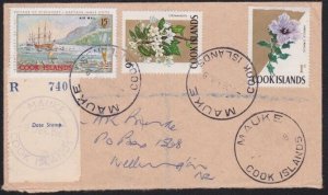 COOK IS 1968 Registered cover to New Zealand ex MAUKE......................A8294