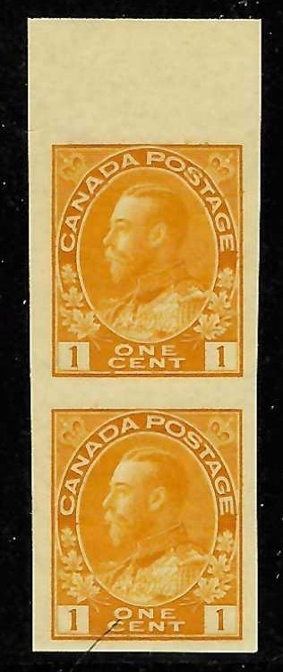 Canada Mint #136 XF NH Imperf Vertical Pair Admiral - C$200.00