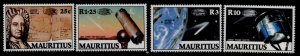 Mauritius 625-8 MNH Halley's Comet, Map, Tekescope, Giotto  Space Probe