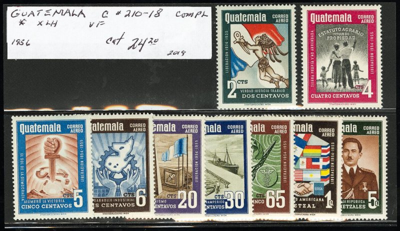 Guatemala Stamps # C210-18 MLH VF