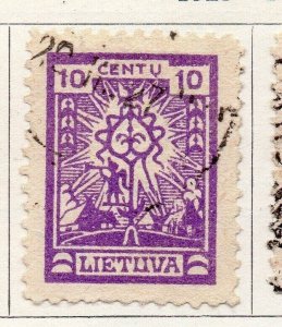 Lithuania 1923 Early Issue Fine Used 10c. 104216