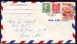 Brazil - 1947-1956 - Scott #668,788,833 - used on 1956 cover to Canada