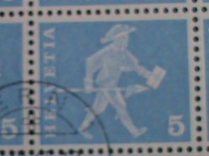 SWITZERLAND STAMP-1965 SC# 382e  MESSENGER FRIBOURG CTO FULL SHEET OF 50 VF