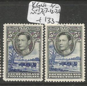 Bechuanaland KGVI 5/- SG 127-127a MOG (2clg)