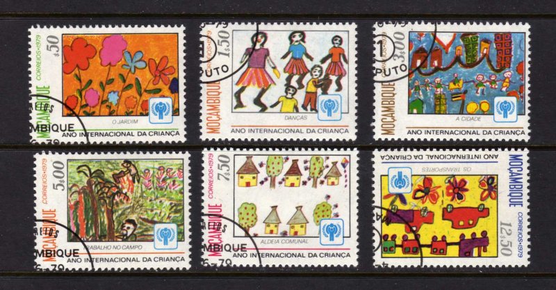 Mozambique #631-636 1979 Children's Paintings International Youth Day CTO Used