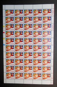 1991 Christmas Santa in Chimney Sc 2579 29c mint sheet of 50 MNH -Typical