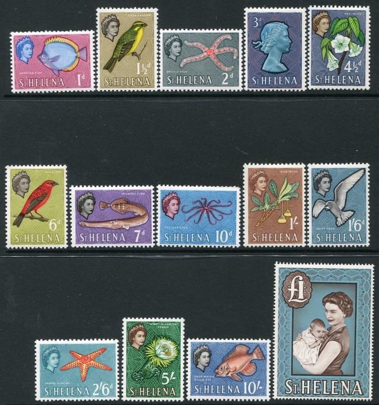 ST HELENA-1961-65 Set to £1. Top value unmounted Sg 176-189 MOUNTED MINT V19990