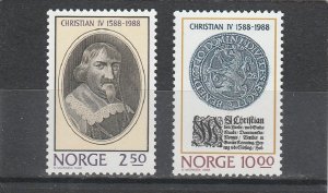 Norway  Scott#  932-933  MNH  (1988 Reign of Christian IV)