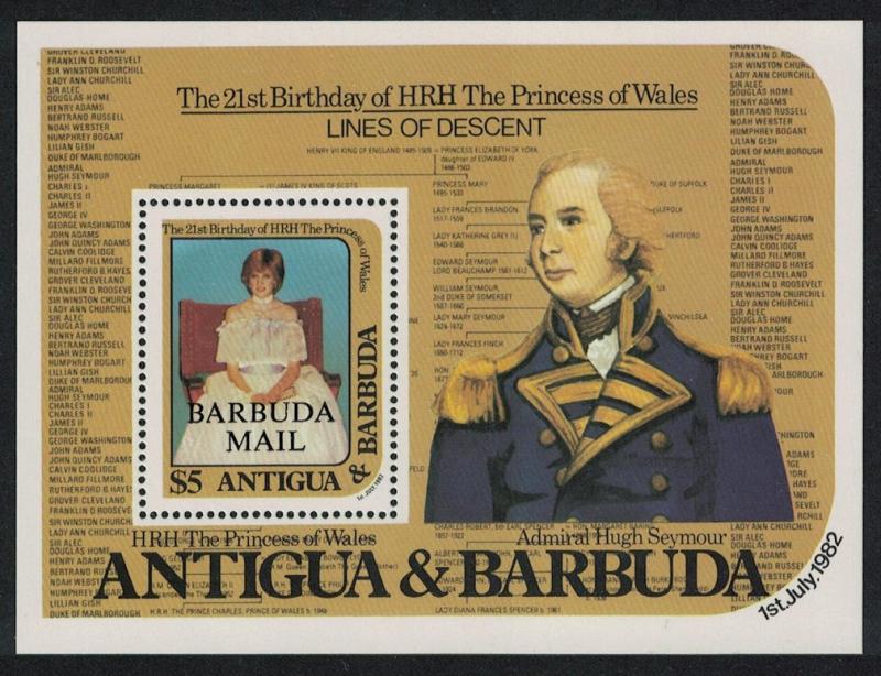 Barbuda 21st Birthday of Princess of Wales 2nd issue MS SG#MS631