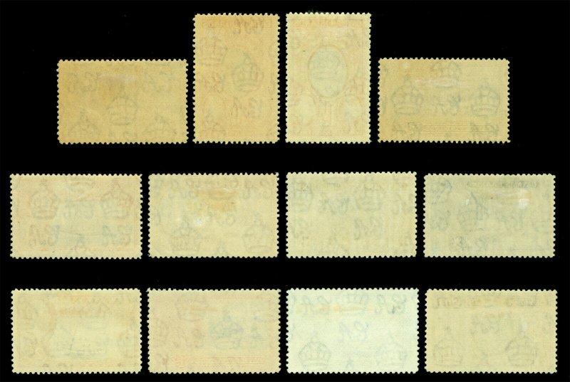 CAYMAN ISLANDS 1935 K.George V  Pictorials Turtles, Birds set  Sc# 85-96 mint MH