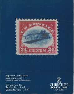 Mark F. Hopkins, U.S. Stamps & Covers, Christie's Robson Lowe, June 12-14, 1989 