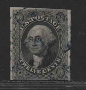 $US Sc#17 var. used, Fine, part Indian paper, Pos. 25R, Crowe Cert., Cv. $1150