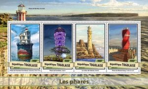 Togo - 2017 Lighthouses on Stamps - 4 Stamp Sheet - TG17111a