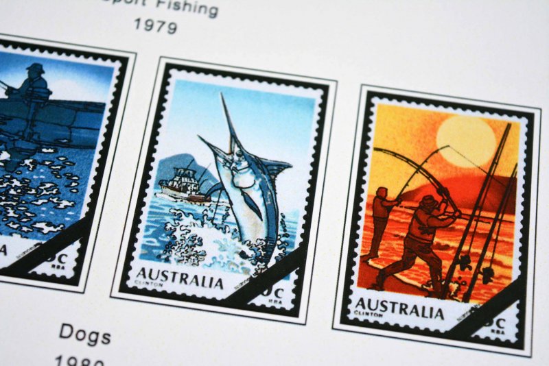 COLOR PRINTED AUSTRALIA 1976-1990 STAMP ALBUM PAGES (63 illustrated pages)