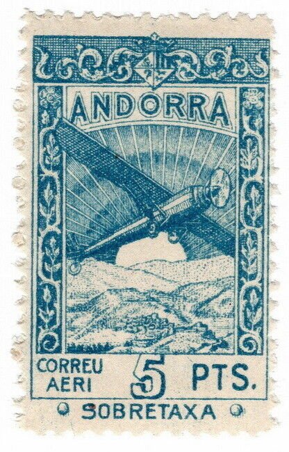 (I.B) Andorra Postal : Air Mail 5P