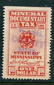 Mississippi Mineral Documentary Tax #MN7 Used