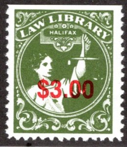 NSH12, $3, MNH DAVAC, Nova Scotia, Halifax Law Library 1989, Canada