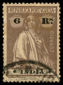 PORTUGUESE INDIA Sc 375G VF/USED - 1916 6r - Ceres Perf 15 x 14 Ordinary paper