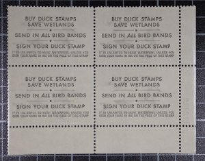 Scott RW42 1975 $5.00 Duck Stamp MNH Plate Block LL 172775 SCV - $65.00