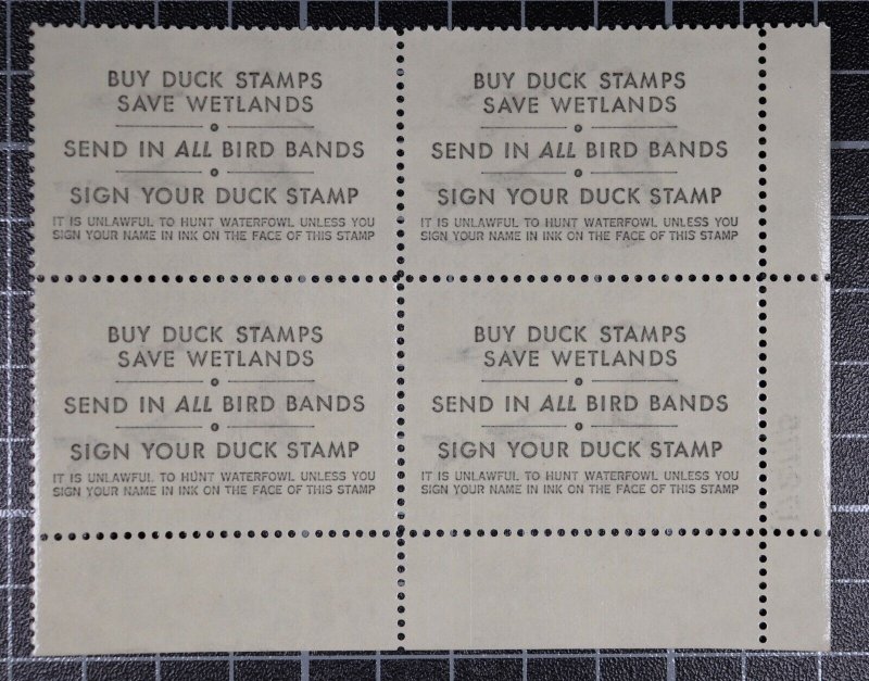 Scott RW42 1975 $5.00 Duck Stamp MNH Plate Block LL 172775 SCV - $65.00