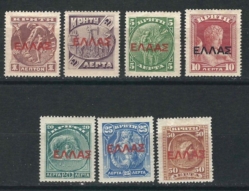 Crete 111-17 Mi 55-61 MH F/VF 1909 SCV $13.15