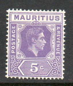 Mauritius #214a perf 15x14 Unused Hinged cv$50 D749