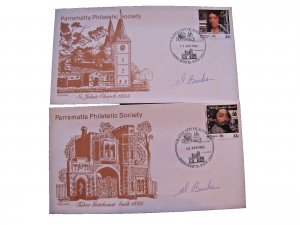 AUSTRALIA FDCs -  1985-  Parramatta Philatelic Society (2) - SIGNED      (aus33)