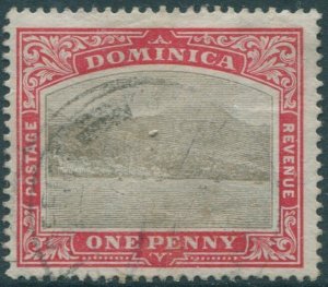 Dominica 1903 SG28 1d grey and red KGV Roseau crown CC wmk #1 FU (amd)