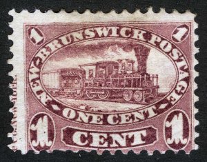 New Brunswick Sc 6 Red Lilac 1¢ 1860 Original Gum Hinge Remnant Captured Imprint