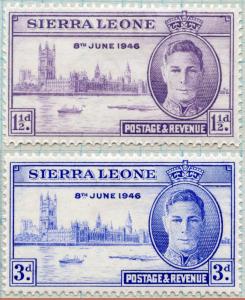 SIERRA LEONE 1946 - 8 June VICTORY issues SET of 2- MLH  [941]