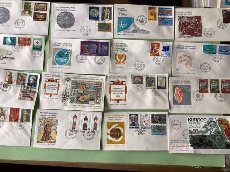 Cyprus first day covers 16 items Ref A1906
