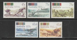 1992 Australia - Sc 1253-7 - MNH VF - 5 singles - Australian Battles