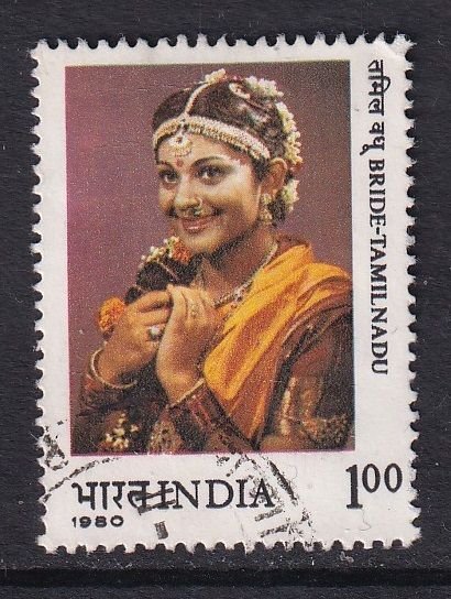 India #889  used  1980  bridal outfits 1r Tamilnadu