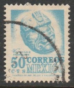 MEXICO 949, 50¢ 1950 Definitive 3rd Printing wmk 350 USED. F-VF. (1431)