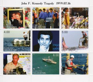 Tadjikistan 1999 John F.Kennedy Jr.Tragedy Sheetlet (9) Ships MNH