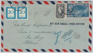 62270 -  SURINAME - POSTAL HISTORY -  COVER to HOLLAND 1947 - Taxed on ARRIVAL