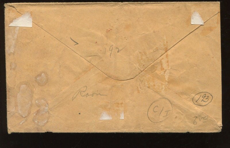 CSA Savannah GA Stampless Red 'DUE 5' Mark on Cover CSA CV $300 LV8831