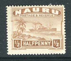 NAURU; 1930s early Pictotial issue Mint hinged 1/2d. value