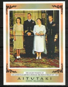 Aitutaki Stamp 521  - Queen Elizabeth wedding anniversary