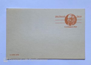 U.S.POSTAL CARD JOHN HANCOCK PATRIOT , USPS , 1978