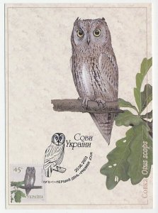 Maximum card Ukraine 2003 Bird - Owl