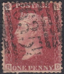 Great Britain Sg43 1d red Pl 120 Used cv £2.75   BD