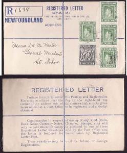 Newfoundland cover #11278-reg'd envelope-rounded flap [RE1]-Bo