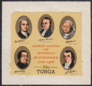 Tonga 1976 MH Sc #CO109 50s Signers of Declaration of Independence US Bicente...